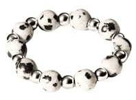 Purelei® Coast Ring – Elastischer Ring aus Dalmatiner-Jaspis & Edelstahl in Gold, Silber oder Roségold – Größen S/M & M/L – Stilvoll & anpassbar - Fidget - Anxiety (Silver, S-M)