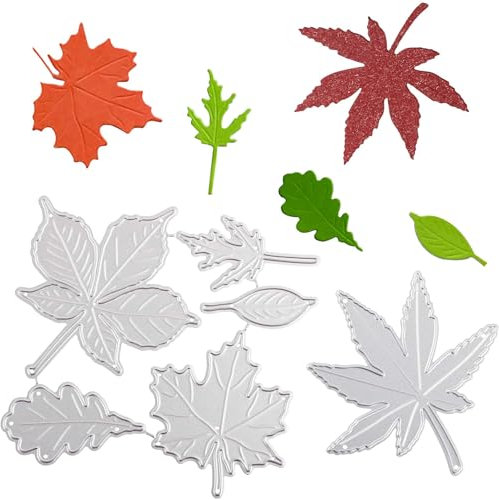 BOFUNX 2 Set Stanzschablonen Herbst Ahornblatt Stanzen Blätter Prägeschablonen Stanzformen Cutting Dies für DIY Scrapbooking Karten Handwerk Geschenk Homedeko