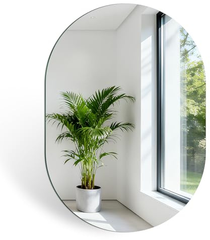DRERIO Ovaler Wandspiegel aus Glas 50 x 35 cm HD