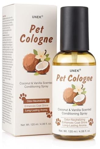 Hundeparfüm Spray – Kokos & Vanille Duft, 2-in-1 Deodorant & Pflegespray mit leichter Entfilzungswirkung für Hunde und Katzen, langanhaltender Frischeduft, nicht klebend – 120 ml