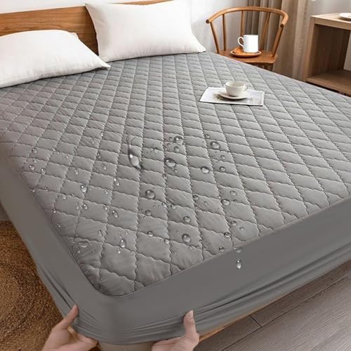 Tutamaz Matratzenschoner Wasserdicht 90x200cm, Wasserdichter Matratzenschoner, Matratzenauflage Spannbettlaken,Matratzen Nässeschutz Bettlaken Atmungsaktive Matratzenbezug für Bett,Matratze,Dunkelgrau