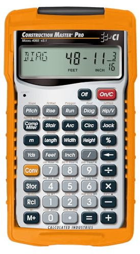 Calculated Industries 4065 Construction Master Pro Advanced Construction Math Feet-inch-Fraction Calculator for Contractors, Estimators, Builders, Framers, Remodelers, Renovators and Carpenters