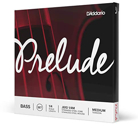 D'Addario J610-1/4M Stainless Steel Prelude Kontrabass Saitensatz Kohlefaserstahl/Nickel 1/4 Medium