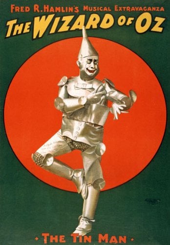 TZ34 Vintage 1903 Wizard Of Oz Tin Man Musical Theatre Poster Re-Print - A4 (297 x 210mm) 11.7 x 8.3