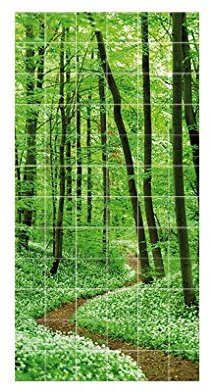 Apalis Fliesenaufkleber Romantischer Waldweg Fliesengröße 15 x 15cm, Größe 120 x 60cm