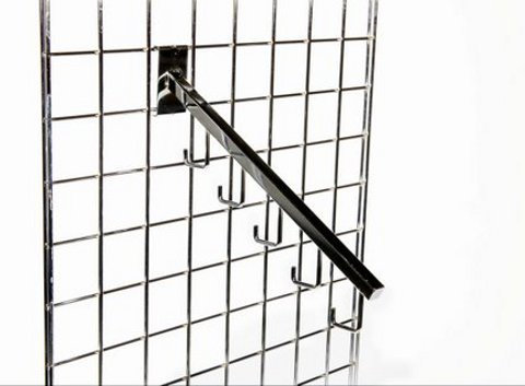 Schräger Arm für Dekogitter/Wandgitter mit 5 Haken