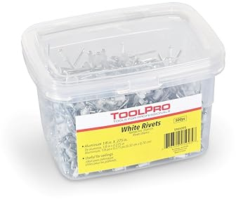 ToolPro 1/8 in. Pop Rivets for Suspended Ceiling Grid - White Aluminum Blind Rivets for Low-Visibility Ceiling Install (500-Pack)