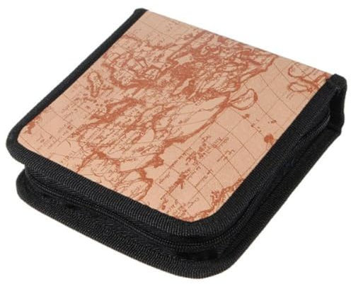 Veewon 40 Fach CD Hüllen Wallet DVD Halter Weltweltkarte Mode DJ Speicher Fall Disc Organisator Mappen Beutel Album (Gelb)