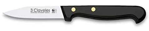 3 CLAVELES Pom Cuchillo Mondador, Acero Inoxidable, Negro, 8 cm - 3