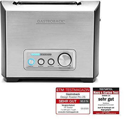 GASTROBACKDesign Toaster Pro 2S, 25 x 18 x 19 cm, Edelstahldesign