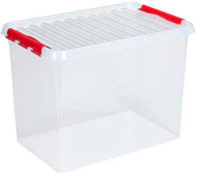 6X SUNWARE Q-Line Box - 72 Liter - transparent/rot