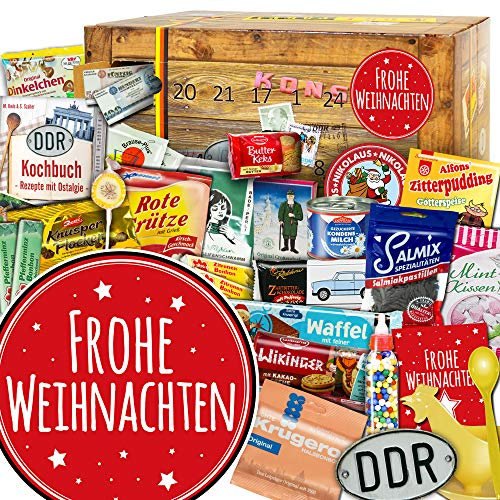 DDR Weihnachtskalender - 24 Türchen mit Kultprodukten 2026 2025 - süßes und lustiges