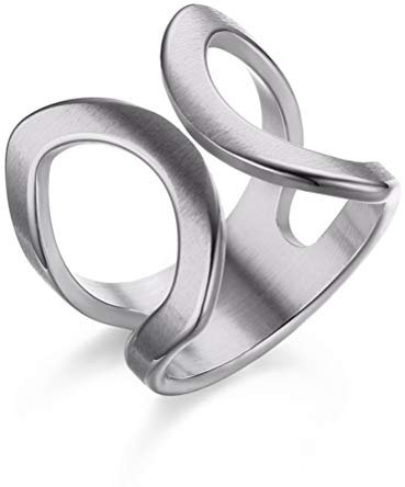 OIDEA Damen Offener Ring Schmetterling: Silber Damenring aus Edelstahl Mode einzigartig Geschenk für Frauen Mädchen Größe 54