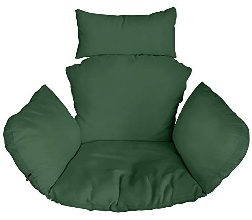 Ferocity Hängesessel Kissen, Polster, Auflage für Polyrattan/Rattan Hängeschaukel, Hängekorb, Schaukel Korb, Rückenkissen in der Farbe Grün [114]