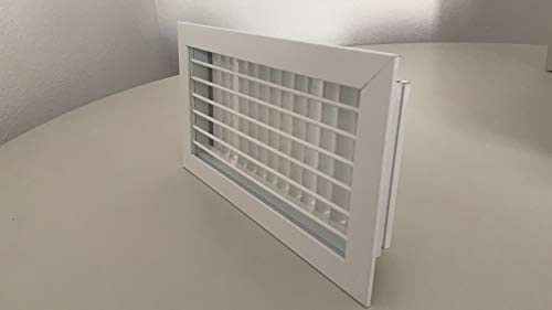 GASMOBE Rejilla ventilación impulsión doble deflexión horizontal delante aire acondicionado (200X150, BLANCO)