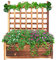 Medla Bac à Fleurs avec Treillis Rectangulaire, Bac Potager sur Pied en Bois, Jardinière avec Treillage Esthétique et Pratique, Idéal pour Balcon, Terrasse, Jardin - 63.5x34x76cm, Charge Max 40kg