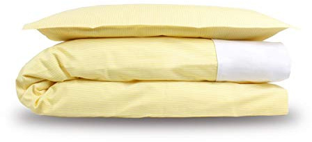 Dreamin'101 Kinderbettwäsche, Bettbezug für Kinderbett 80x130, Made in Italy (gelbe Streifen)