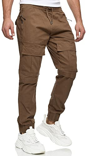 Indicode Herren Dennis Cargohose aus 98% Baumwolle mit 6 Taschen | Cargo Hose für Männer Cub, XL