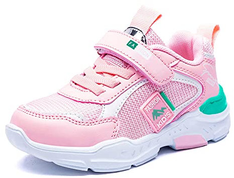 Mitudidi Basket Enfant 30 Chaussures Enfant Garçon Basket Enfant Fille Chaussures Enfants Respirantes Mode et Légères Running Activités Extérieur Rose