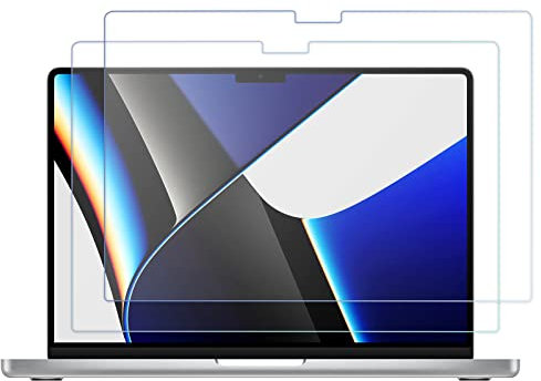 ProCase 2 Stück Schutzfolie für MacBook Pro 14.2 2024 (M4) A3112/A3185/A3401, 9H Gehärtetes Glas für 14 Zoll MacBook M2 Pro 2023 / M1 Pro 2021 / M1 Max 2021 Screen Protector Schutzglas