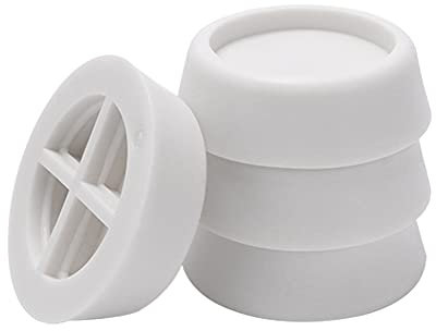 VooGenzek 4 Stücke Anti-Vibration Gummifüße für Waschmaschine & Trockner, Waschmaschinen Unterlage Schwingungsdämpfer, Vibrationsdämpfer Antivibrationsmatte, Gummimatte Vibrationsdämpfer, Weiß