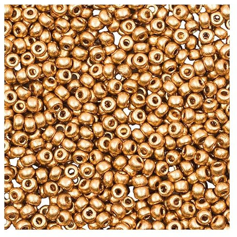 Preciosa Seed Beads 20 g 8/0 Pale Gold (Seed Beads Preciosa White Gold)