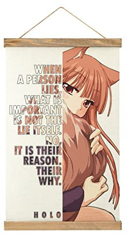 YBEL Magnetische Schnörkelrolle Holo Spice und Wolf VII Posteraufhänger Poster DIY Wand Stoff Dekor Hängende Gemälde Rahmen Kit Halter für Wohnzimmer