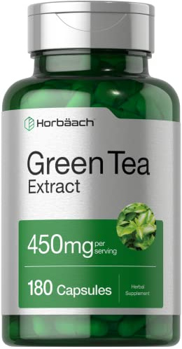 Horbäach Green Tea Extract Supplement | 450mg | 180 Capsules