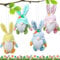 KOIROI 4 Stück Ostern Wichtel, Plüsch Zwerge Puppen Ostern Anhänger, Ostern Wichtel Hasen Ohren Puppen Set, Ostern Deko Wichtel Handgemachte Plüsch, Wichtel für Oster Party ​​Geschenke Aufhängen Deko