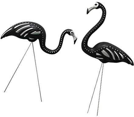 misppro Lot de 2 grands flamants roses noirs de 76,2 cm pour décoration de jardin, déco extérieur