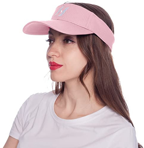 HEYANN Pink Visor Cap Damen Tennis Cap Damen, Sonnenvisier Visor Cap Sonnenhut Sport Sonnenblende Hüte Sport Visier für Damen Weich dehnbar Verstellbare Baseball Cap UV Schutz Tennis Visiere (Rosa)