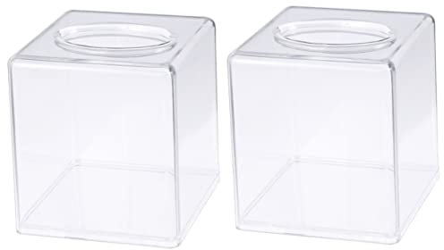Caja de Pañuelos Cuadrada de Acrílico Soporte Decorativo Estuche de Almacenamiento de Papel para Sala de Estar Oficina Hotel