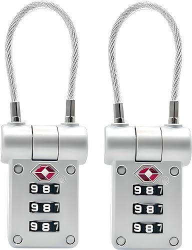 Betron Suitcase Locks, 3 Digit Combination Padlocks with Code, TSA Approved, Weatherproof for Luggage, Gym Locker, Travel, 2 Pack