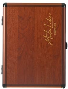 Martin Lodner - Single Alu Case Holzoptik small Logo. iTschtennis Alukoffer/Alu Case mit Schaumstoff für sichere Aufbewahrung von Tischtennisschläger und Bällen