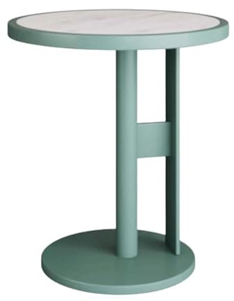 NeDLon Eleganter Nachttisch, europäische Beistelltische, Metall-Eisen-Nachttisch, Schiefer-Tischplatte, Nachttisch, leichte Luxus-Beistelltische, runder Schlafzimmer-Nachttisch, Beistelltisch wwyy