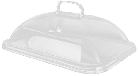 Yousiliang Couvercle Alimentaire pour Micro-Ondes avec Poignée Supérieure, Couvercle Anti-éclaboussures, en Acrylique Transparent, Anti-poussière, en Forme Rectangulaire, pour la Maison(Small Size)