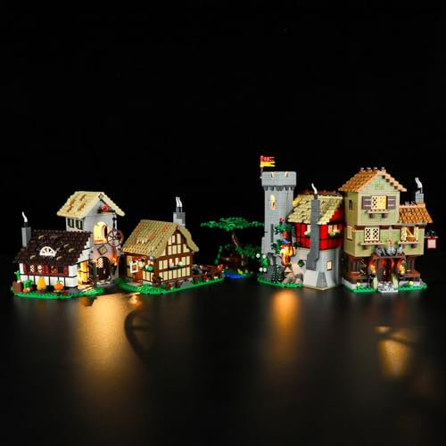 BRIKSMAX Led Licht für Mittelalterlicher Stadtplatz 10332 - Compatible mit Lego Icons Bausteinen Modell