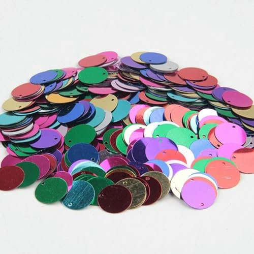 50 g große Pailletten, 10 mm, 15 mm, 20 mm, 25 mm, 30 mm, flache runde Pailletten, Nähen, Hochzeit, Bastelzubehör, gemischt, 10 mm, 50 g, 1250 Stück