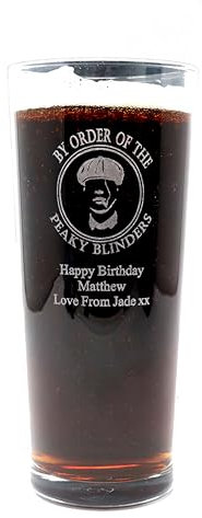Regalo Personalised Pint Glass - Peaky Blinders Design (No Gift Box)