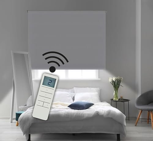 STOR PLANET | Tende Motorizzate Oscuranti NIGHT da Interno, Tenda Elettrica Per Finestra e Porta, Tende a Rullo, Salotto, Camera da Letto, Cucina | Night Bianco, 100x250cm