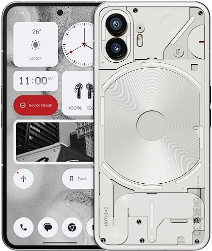 Nothing Phone 2 Dual-SIM 256GB+12GB RAM, cámara Doble 50MP, OIS, Pantalla LTPO OLED 6,7”, batería 4700 mAh, Resistente al Agua IP54, Android Móvil Libre, Blanco (Reacondicionado)