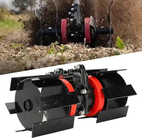 Rueda de Deshierbe Universal de 9 Dientes de 10 Cm, Deshierbe de Arado Profundo de Hierro de Aluminio para Escarificador de Cultivador de Cortacésped (26mm)
