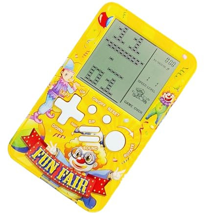 CZT Poket block game console Built-in multiple classic Retro brick games Electronic Handheld Student game machine Game player Portable gaming device kids girls (Yellow)