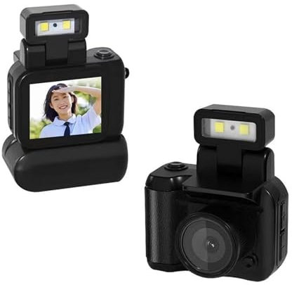 Mini Caméra Porte-clés, Caméscope Enregistreur Vidéo de Poche Minuscule 1080P, avec écran de 1,44 Pouces, Caméra Miniature avec Flash, Filtres Intégrés (Black)