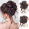 Haarteil,Haarteile Echthaar,Dutt Haarteil,Pferdeschwanz Haarteil,Haarteile,Haarteil mit Klammer,Haarteile Dutt mit Klammer,Geeignet für Das Styling von Frauen,Das Verändern von Frisuren (Hellbraun)