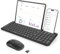 seenda Bluetooth Keyboard and Mouse for iPad, Multi-Device Bluetooth + 2.4G Wireless Keyboard Mouse with Tablet Holder for MacBook/Windows Computer, iOS/Andriod Tablet Phone, Black