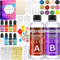 Purpledi Resina Epossidica Trasparente, Resina Epossidica Kit Principianti 510ml, Kit Completo con Glitter per Creazione Gioielli Fai da Te Legno Pittura Decorazione Artigianale