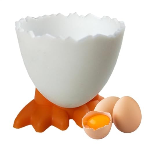 4 Pieces Chicken Shaped Egg Cups, Egg Cup Holder Novelty, Egg Cups Chicken Feet, Cartoon Egg Holders for Soft Boiled Eggs and Raw Boiled Egg Brunch, Home Kitchen Decoration Boiled Egg Holder