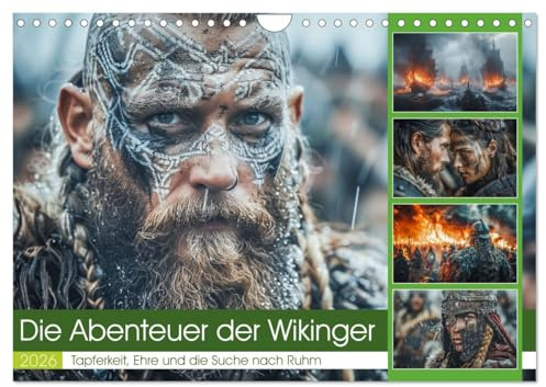Die Abenteuer der Wikinger (Wandkalender 2026 DIN A4 quer), CALVENDO Monatskalender: Die Helden der Nordmeere sind die Wikinger, die unerschrockenen ... der Skalden fortleben. (CALVENDO Menschen)