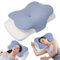 MULISOFT Memory Foam Kissen, bequemes Kissen, stützendes Nackenkissen, ergonomisches Seitenschläferkissen (blau)